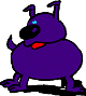 Fat purple dog