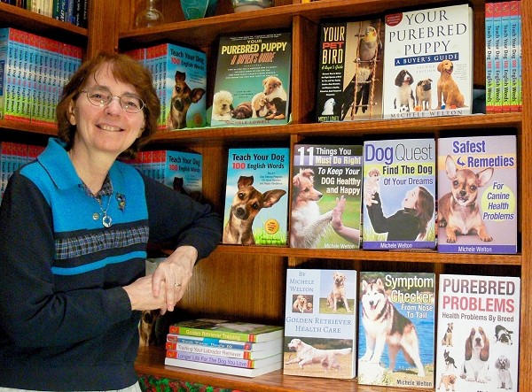 Michele Welton with some of her published books