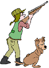 hunter with gun and dog