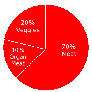 Pie chart of dog food percentages