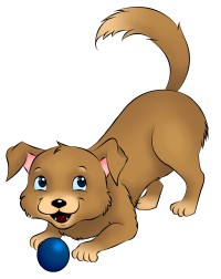 pup chasing ball